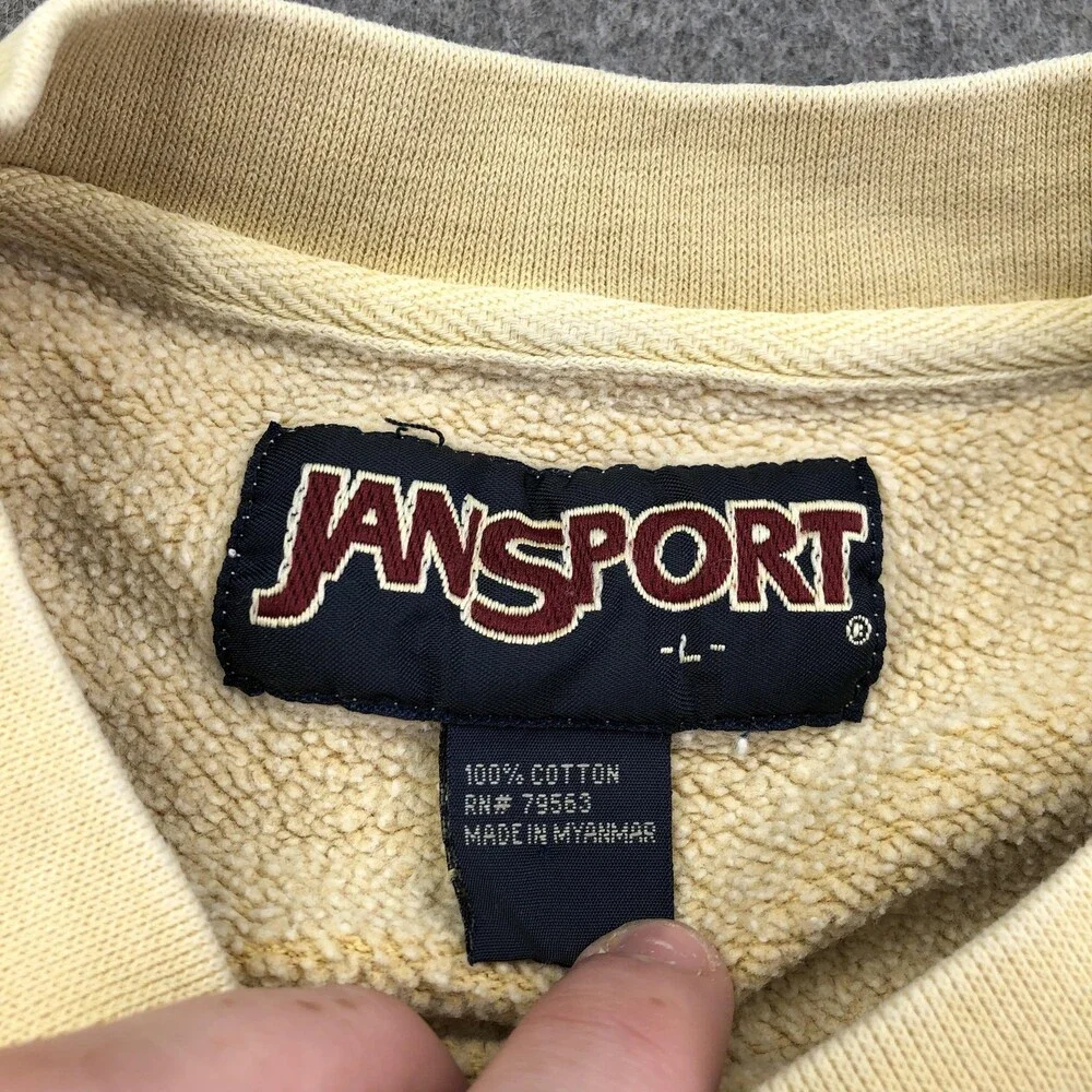 Vintage Illinois Fighting Illini Sweatshirt Mens Large Yellow JanSport Crewneck
